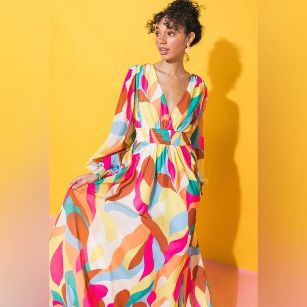 Printed Woven Maxi Dress, Sizes Small - Large - Picture 5 of 7